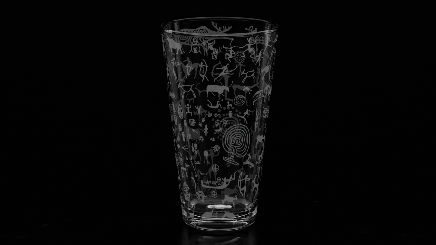 PREHISTORIC CAVE ART Pint Glass by Lumengrave
