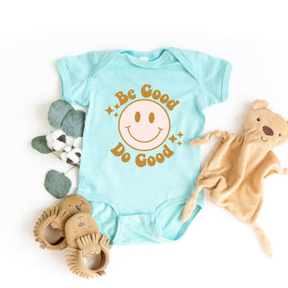 Be Good Do Good Smiley Face | Baby Graphic Short Sleeve Onesie by The Juniper Shop