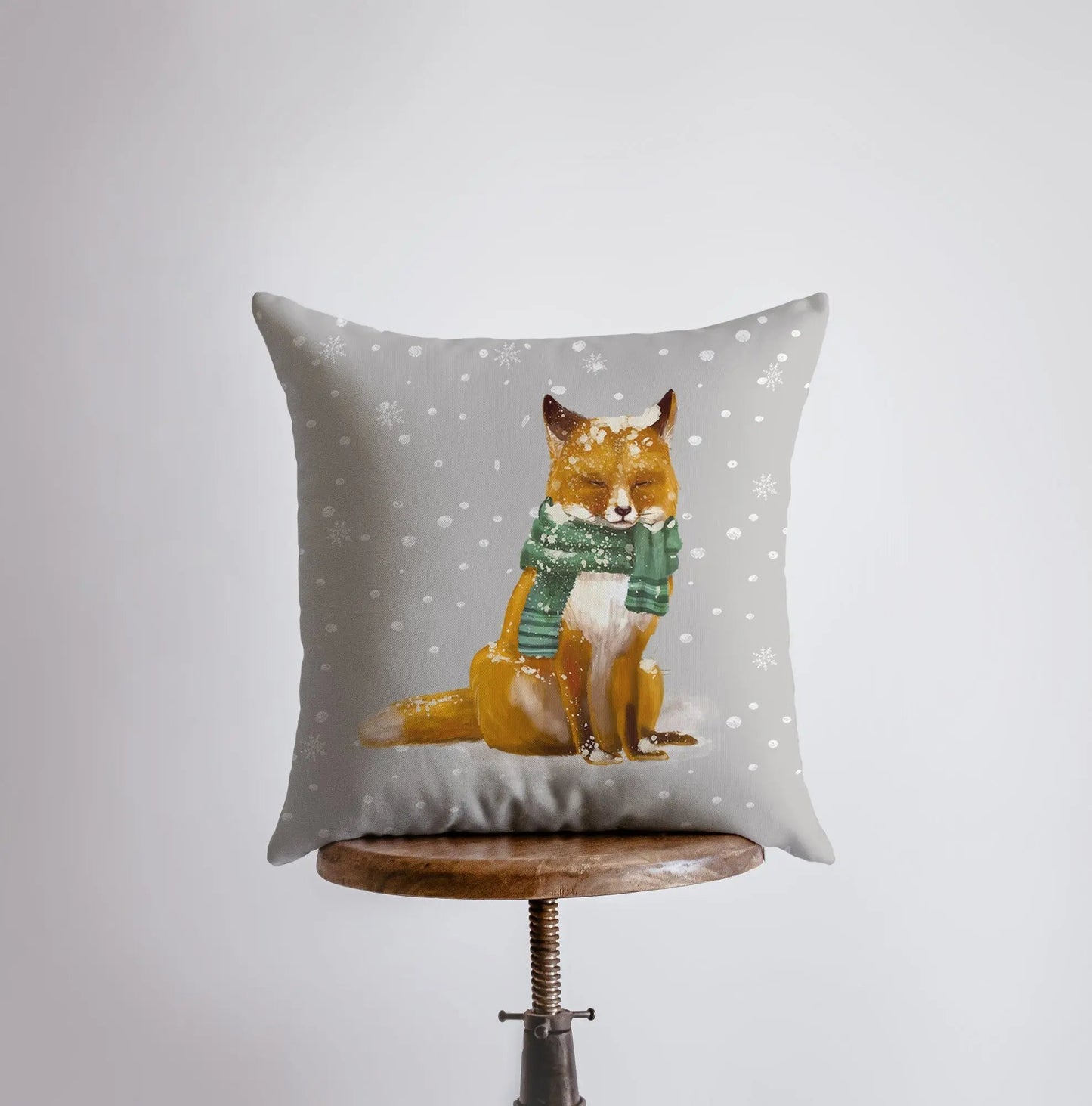 Christmas Fox Throw Pillow