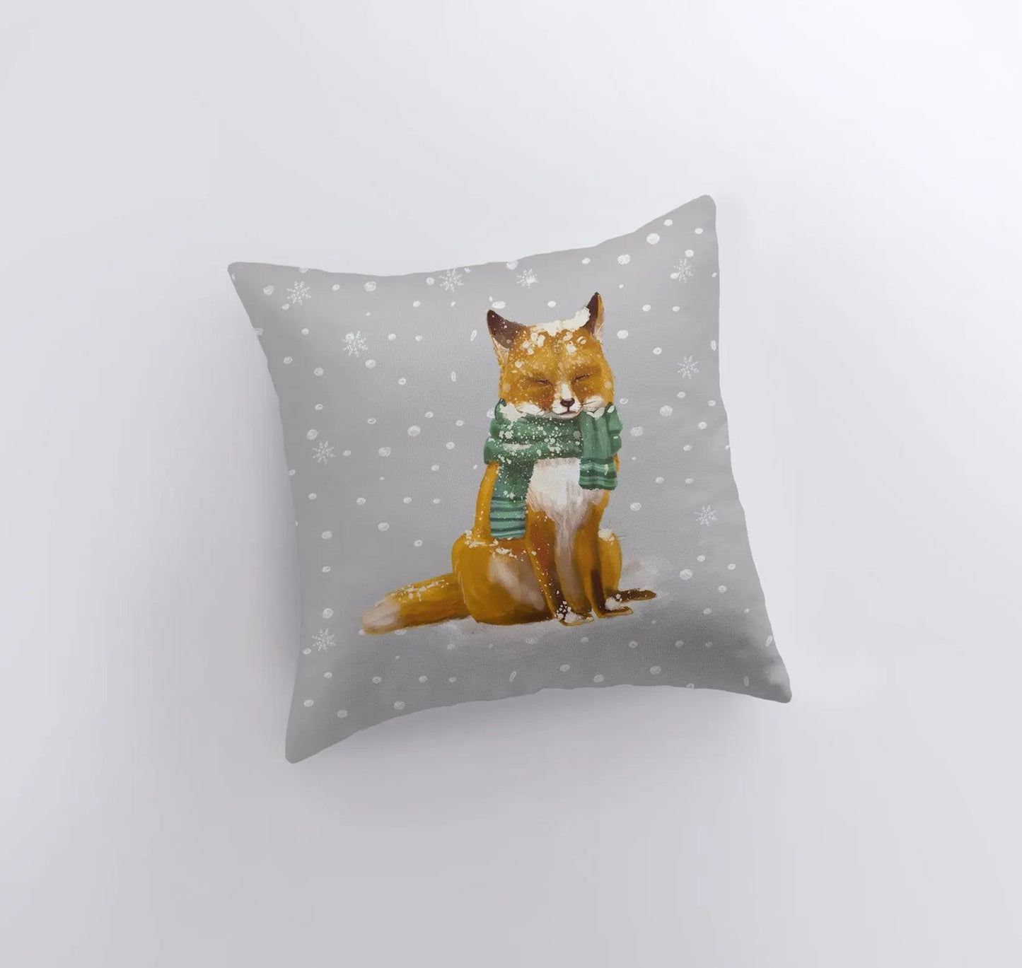 Christmas Fox Throw Pillow