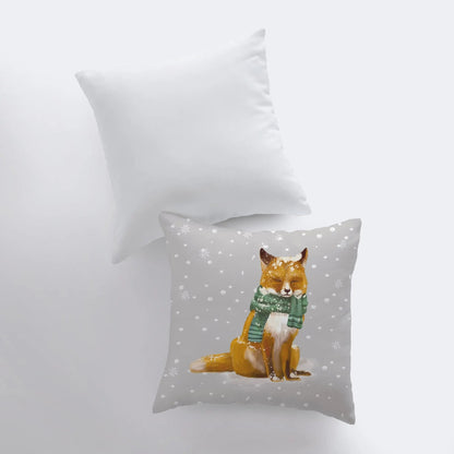 Christmas Fox Throw Pillow