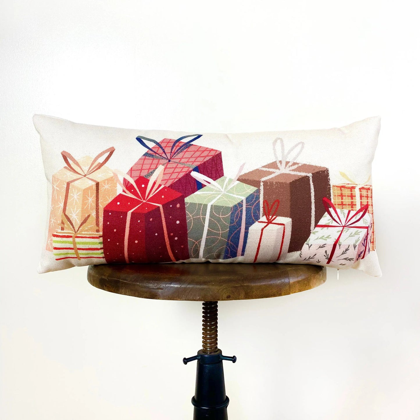 Christmas Gift Train Throw Pillow