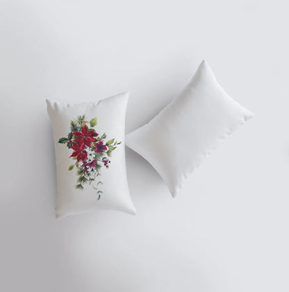 Christmas Poinsettia Throw Pillow