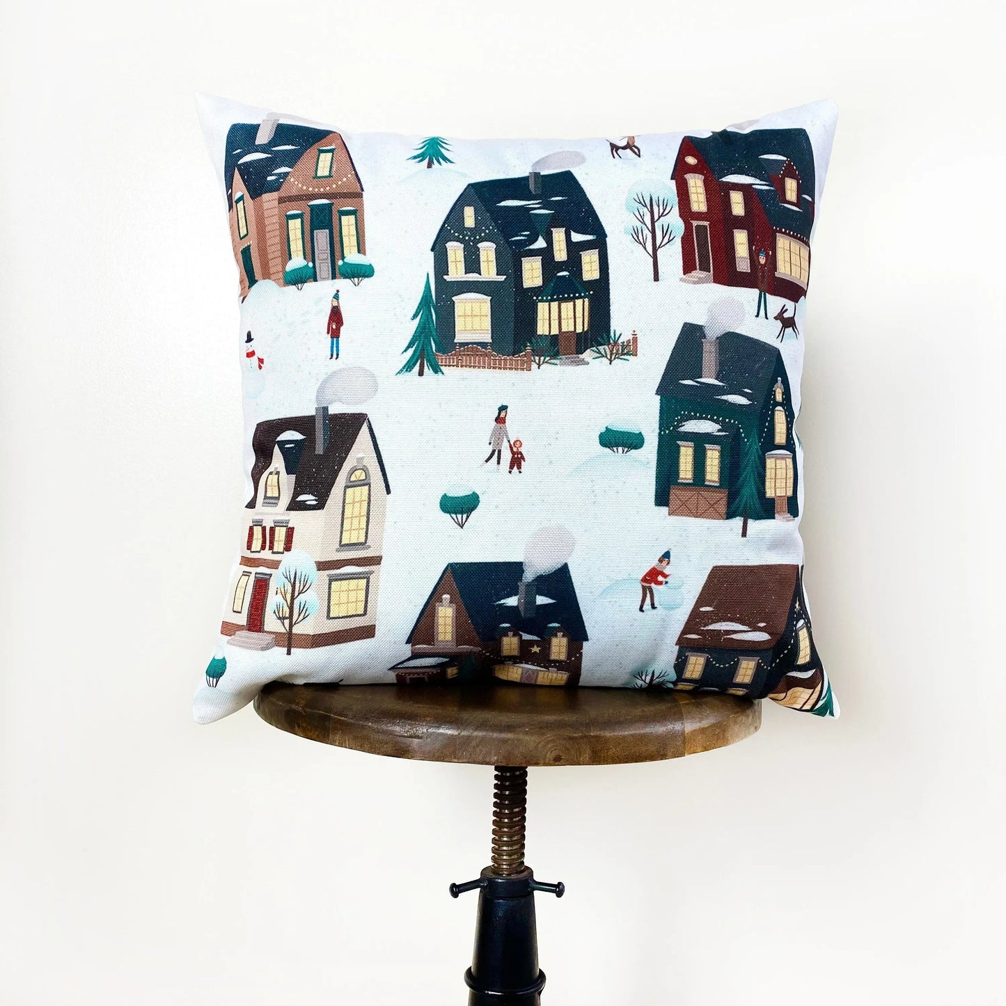 Christmas Village Houses Throw Pillow