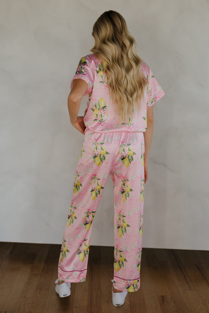 Citrine Coquette Ribbon Pajama Pants Set by Spikes and Seams