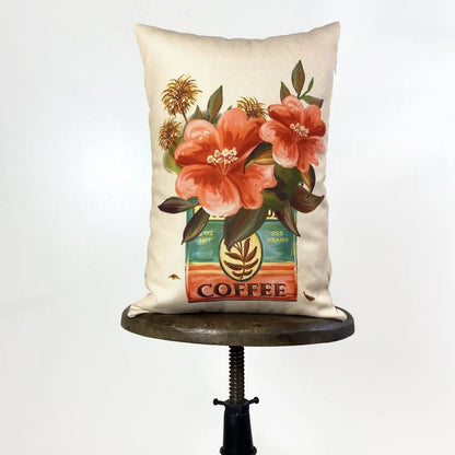 Coffee Flower Planter Throw Pillow