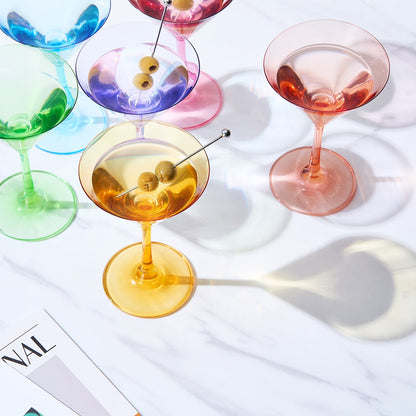 Colored Martini Glasses 8oz Set of 6