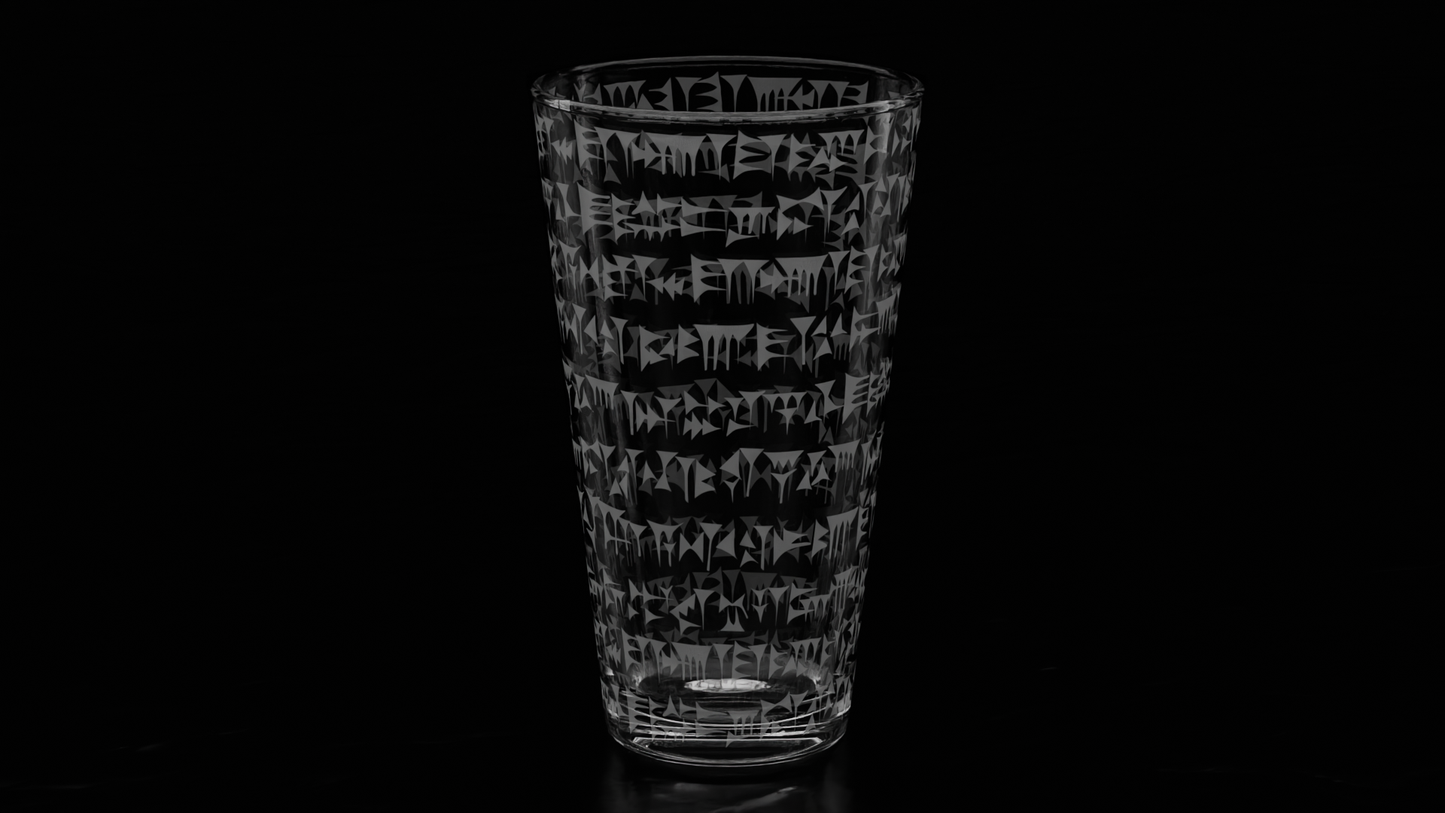 CUNEIFORM Pint Glass by Lumengrave
