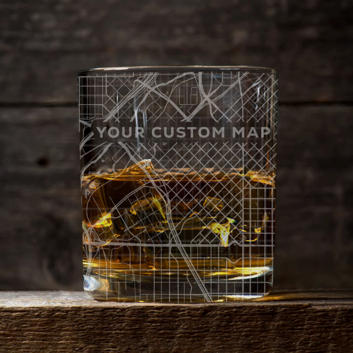 CUSTOM MAP Whiskey Glass by Lumengrave