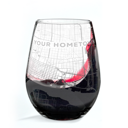 CUSTOM MAP Wine Glass by Lumengrave