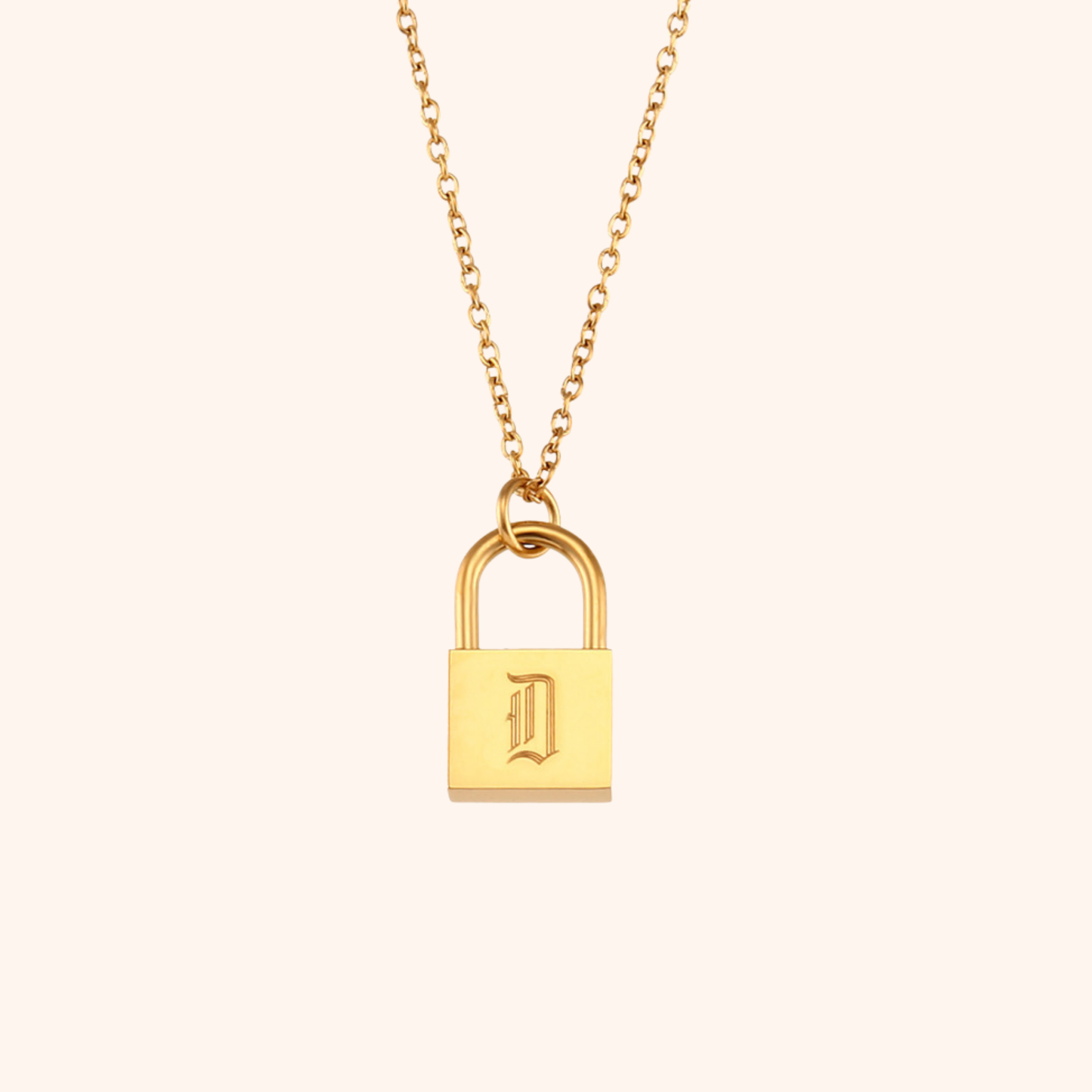 Initial Lock Necklace