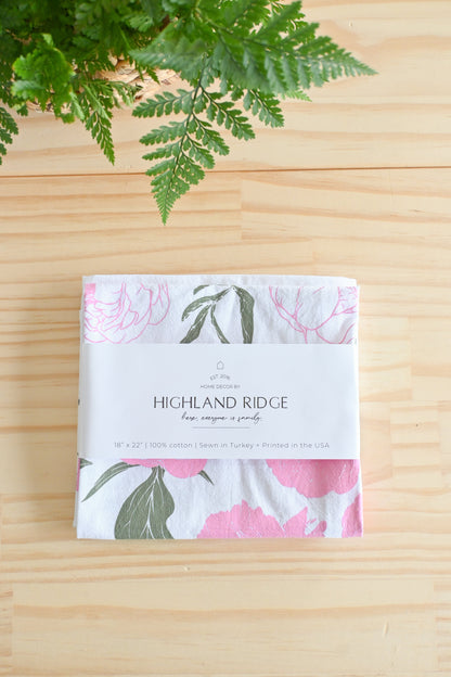 Peony Tea Towel