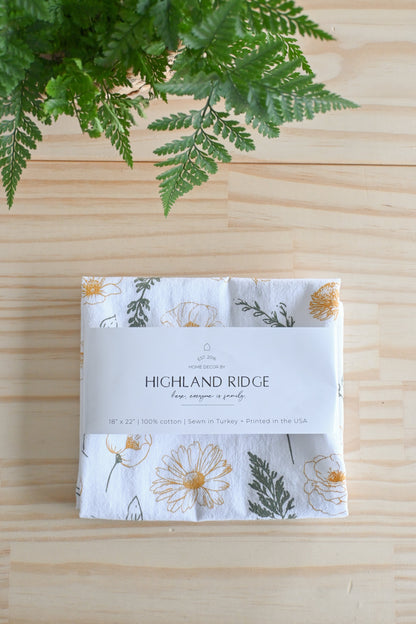 Flower Garden Tea Towel
