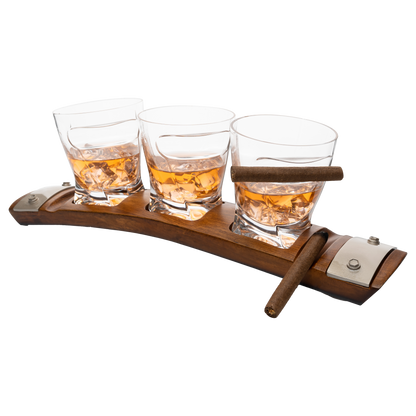 Cigar Whiskey Glass and Coaster Set