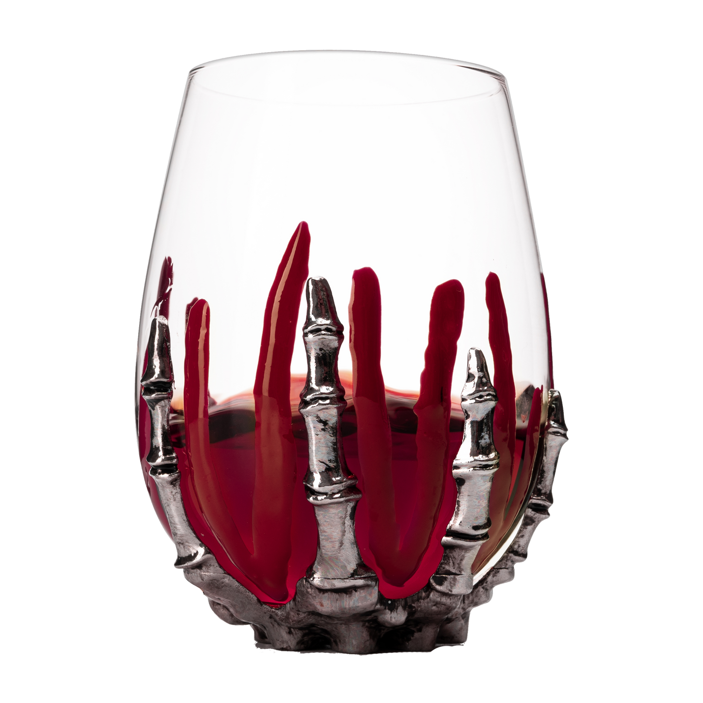 Skeleton Bloody Hand Wine Glass 12oz