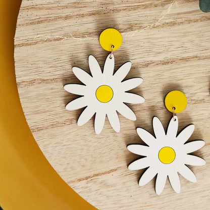 Daisy Stud Dangle Earrings by LE CHIC MIAMI