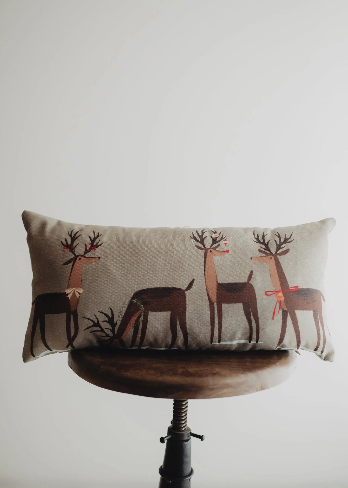 Decked out Christmas Reindeer Throw Pillow