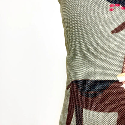 Decked out Christmas Reindeer Throw Pillow