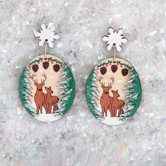 Winter Deer Statement Dangles by LE CHIC MIAMI