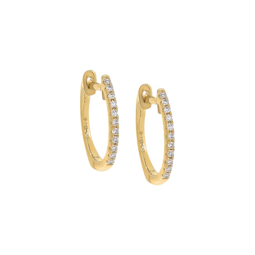 Diamond Huggie Earring 14K by By Adina Eden