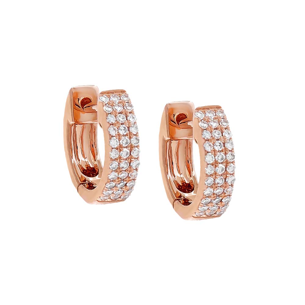 Diamond Triple Row Huggie Earring 14K by By Adina Eden