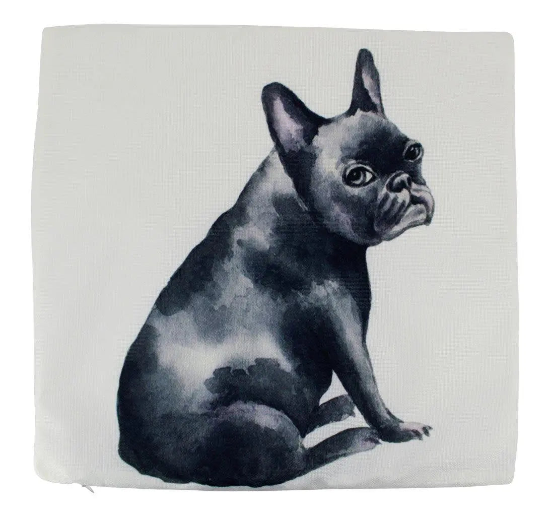 French Bulldog Black Throw Pillow