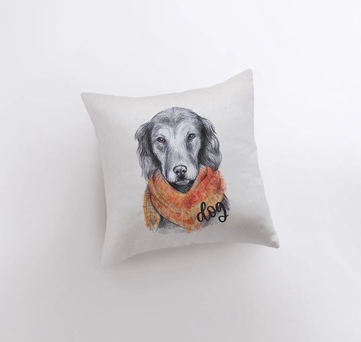 Pencil Sketch Dog Throw Pillow