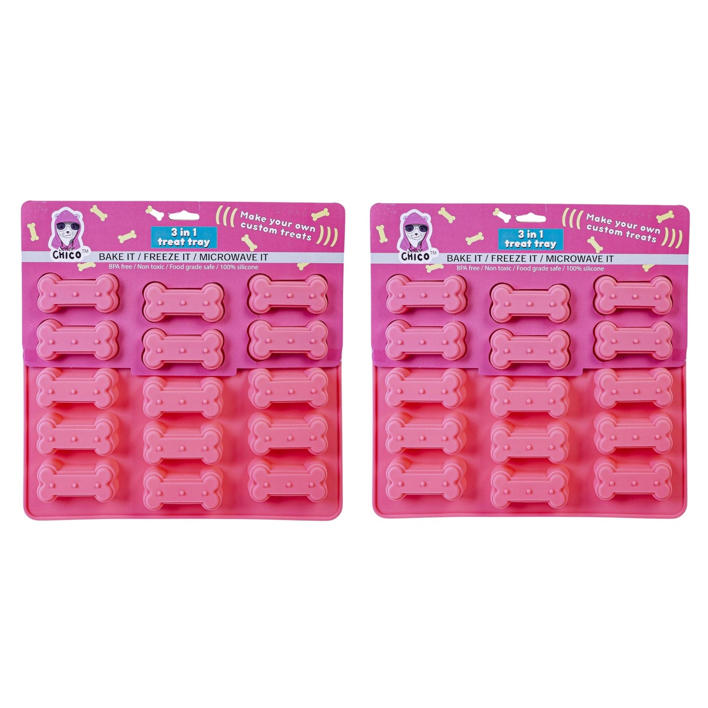 Dog Bone Pet Treat Baking Tray 2 Pack