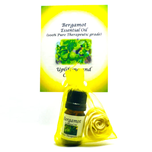 Bergamot Essential Oil with Beautiful Diffuser Flower 5ML by Peacefful Intentions