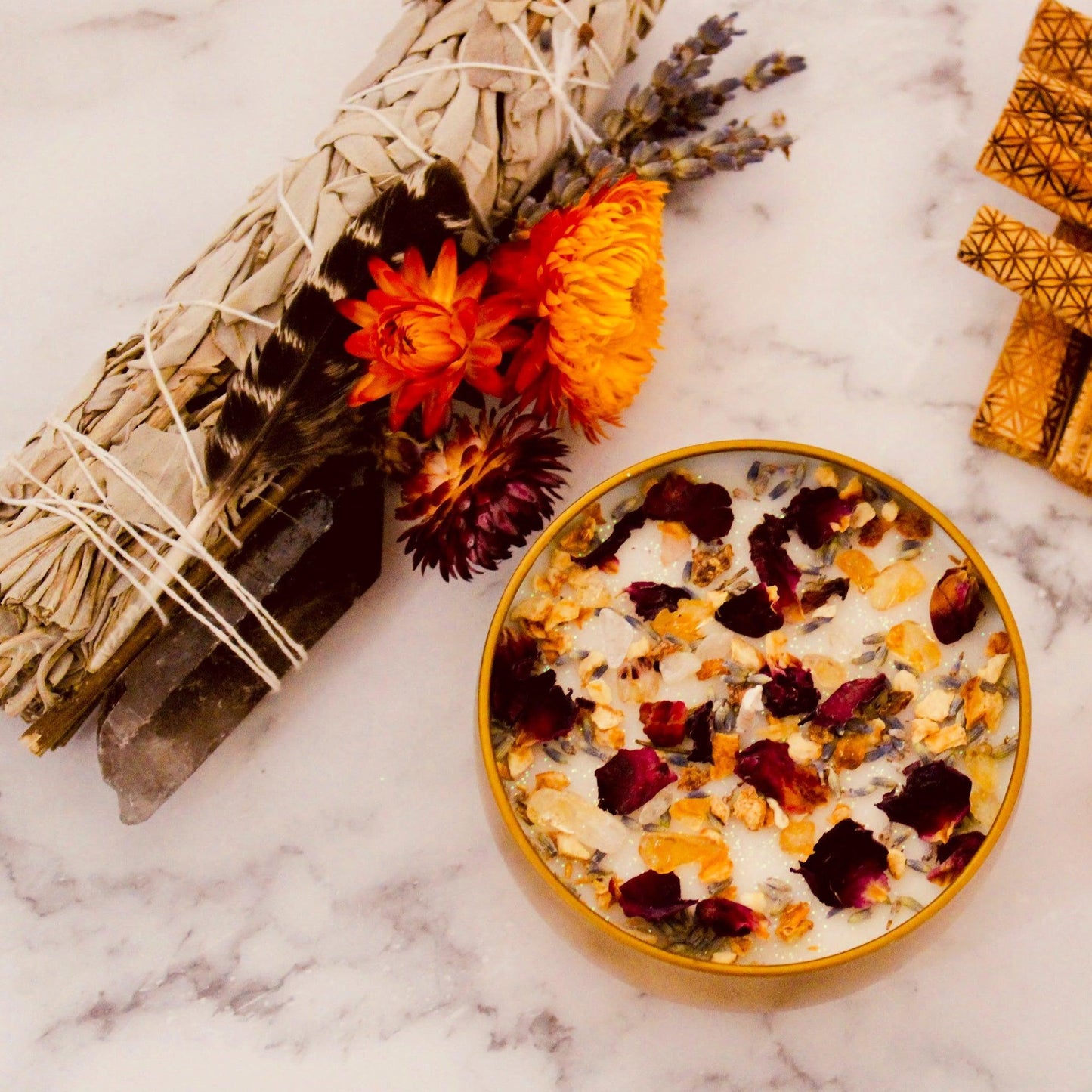 Wealth Crystal Intention Candle – Manifest Abundance & Prosperity