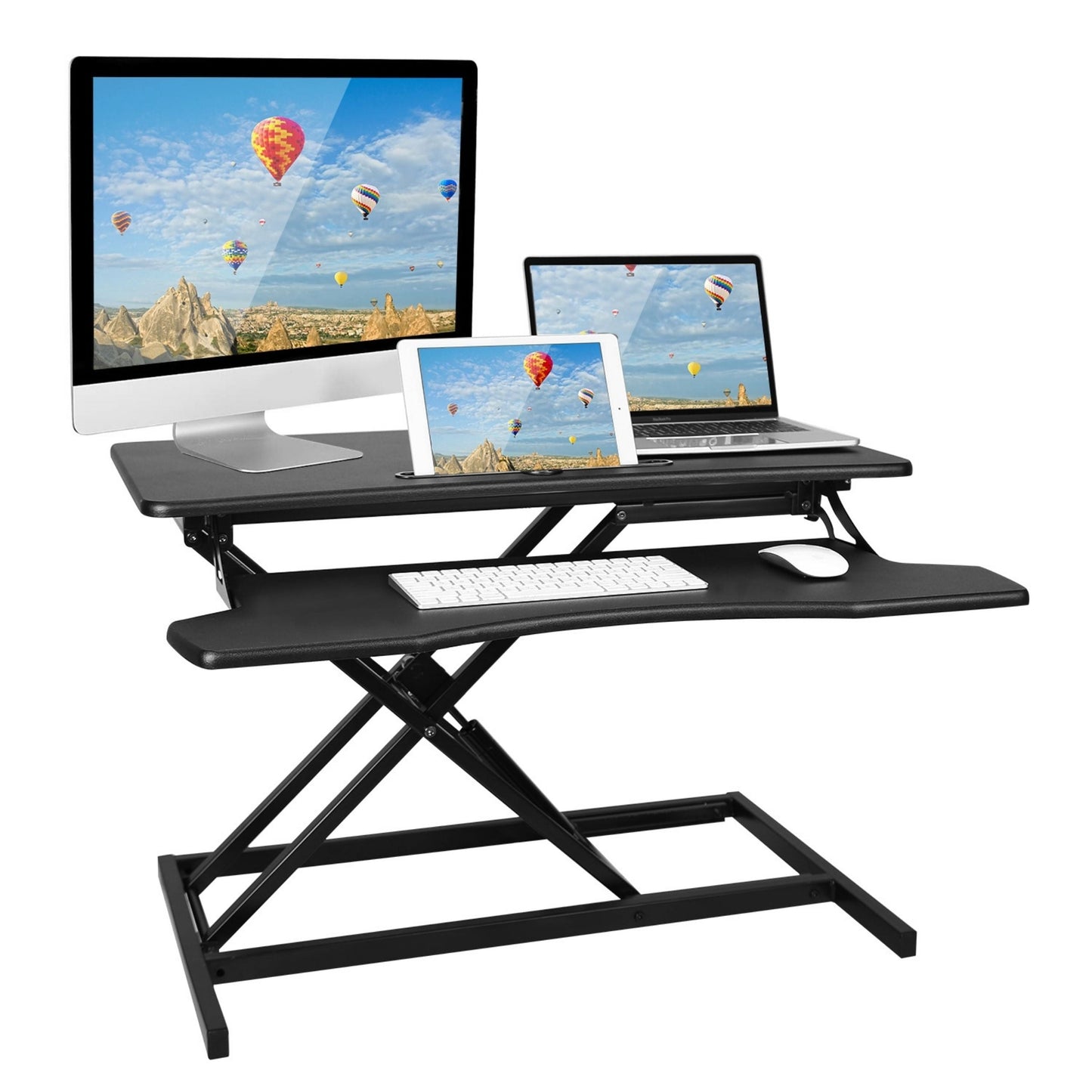 Adjustable Dual Monitor Desk Riser