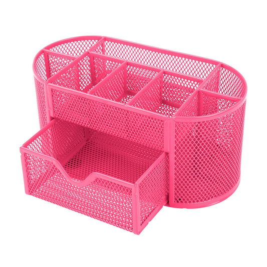 Metal Mesh Desk Organizer Pink