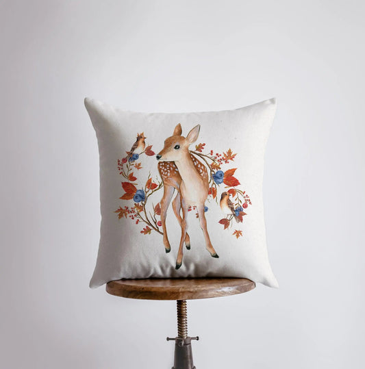 Fall Fawn Deer Throw Pillow