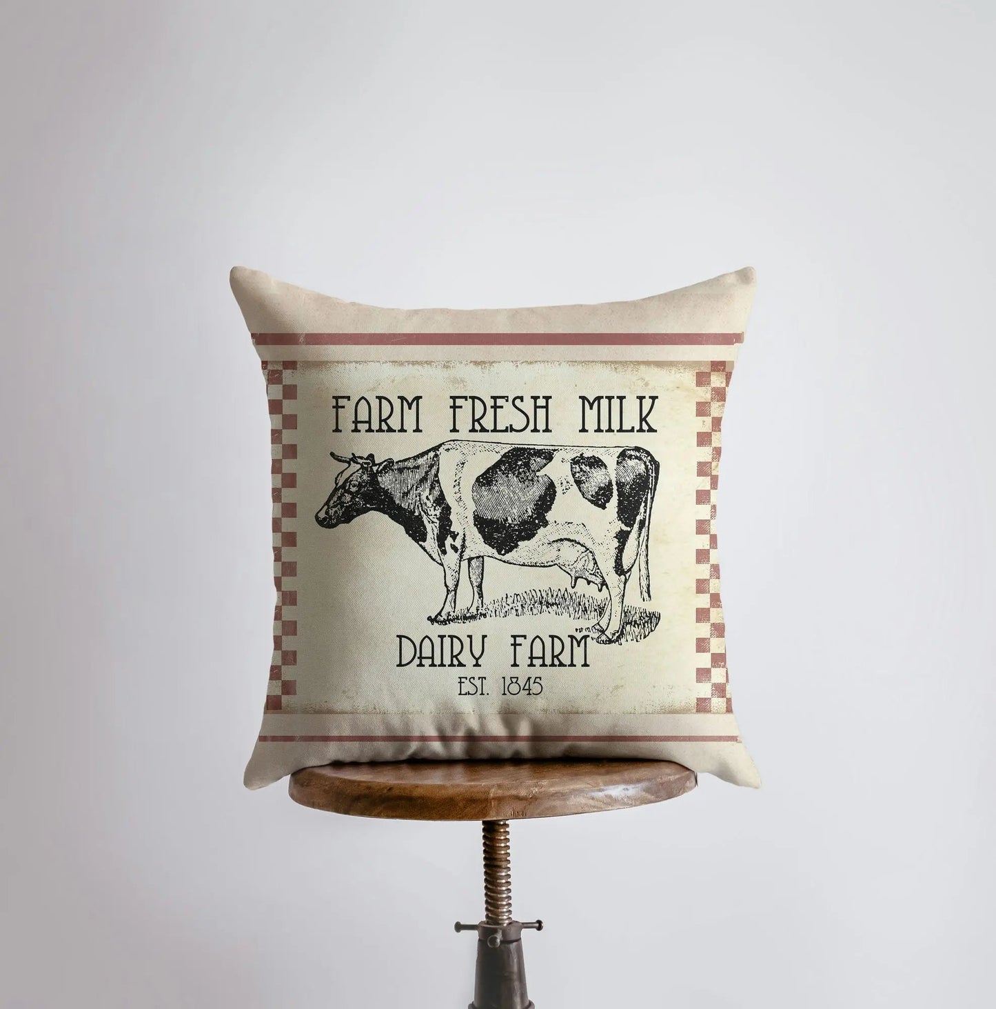 Farm Fresh Milk Dairy Cow Throw Pillow