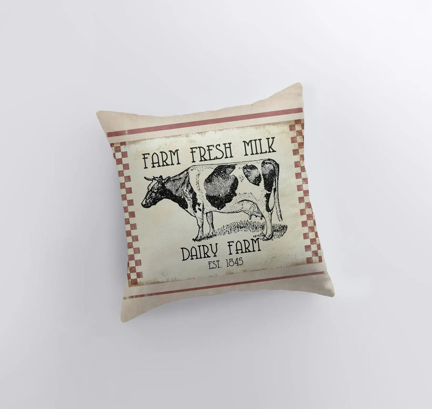 Farm Fresh Milk Dairy Cow Throw Pillow