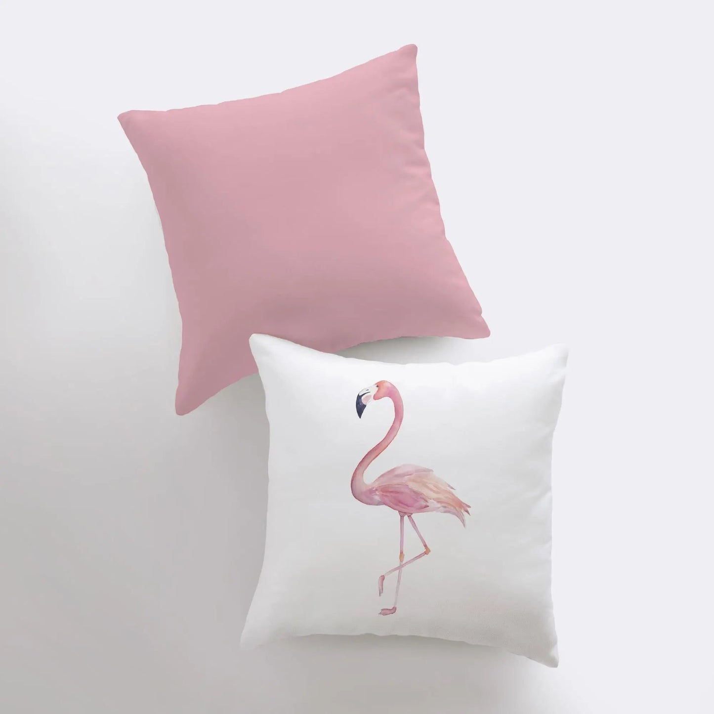 Flamingo White Throw Pillow