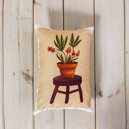 Flower Pot Throw Pillow