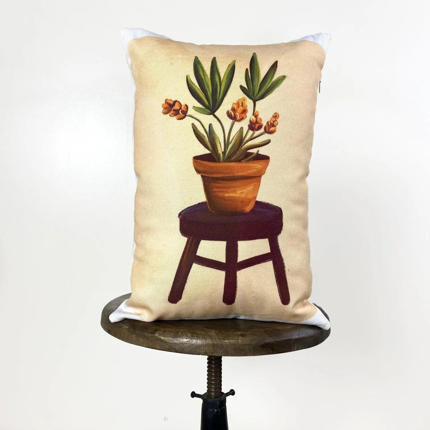 Flower Pot Throw Pillow