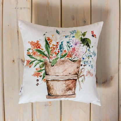 Flower Pot Throw Pillow