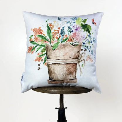 Flower Pot Throw Pillow