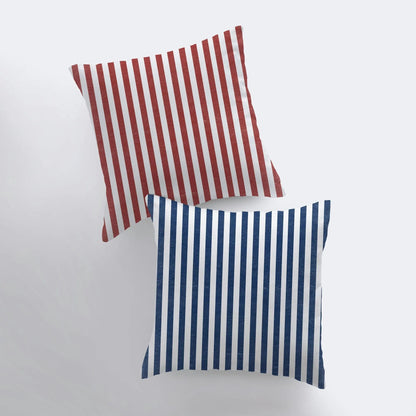 Fourth of July Stripes Throw Pillow