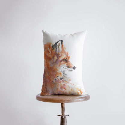 Fox Watercolor Throw Pillow