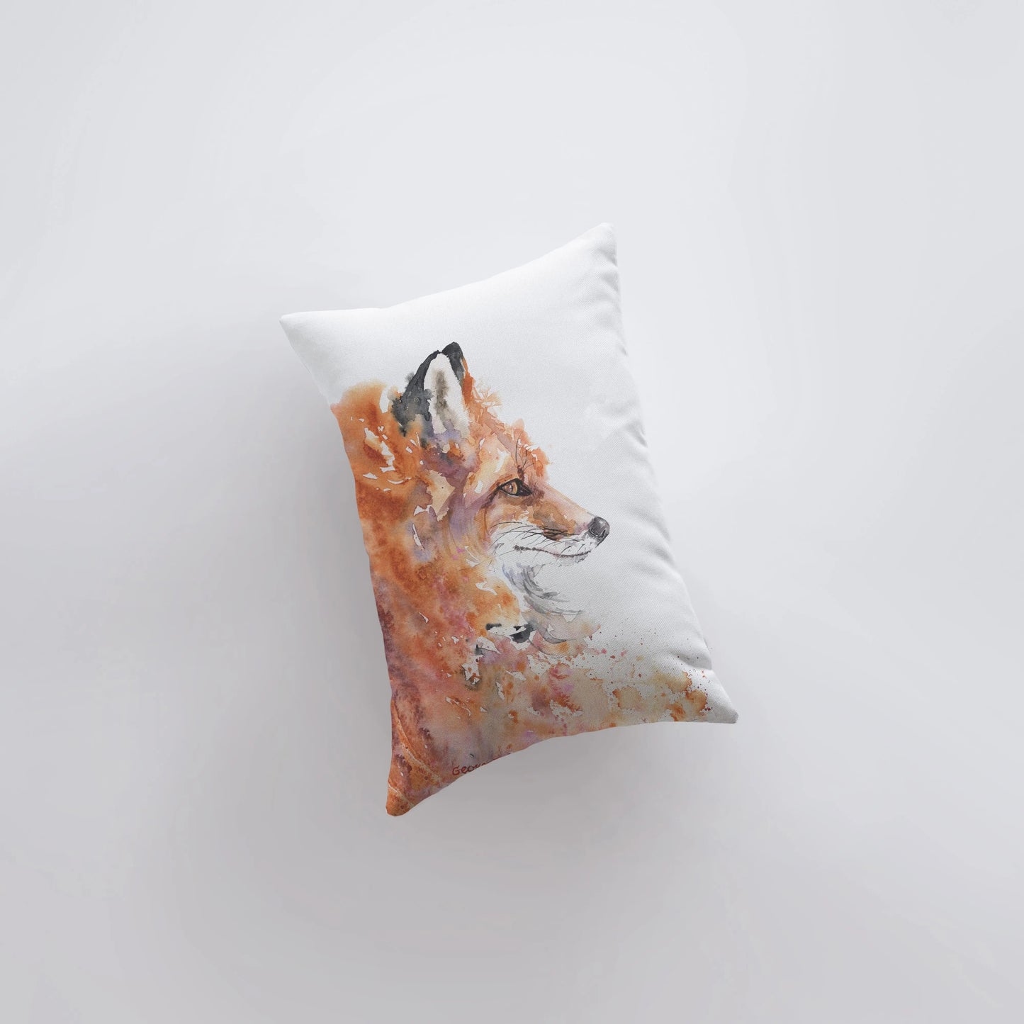 Fox Watercolor Throw Pillow