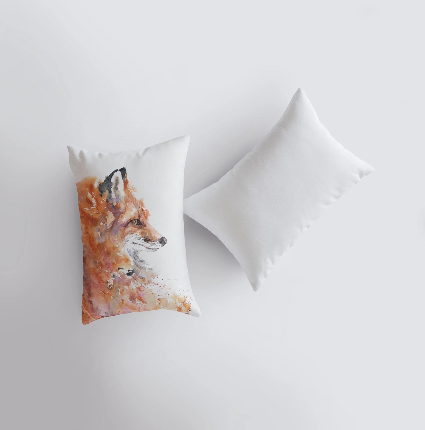 Fox Watercolor Throw Pillow