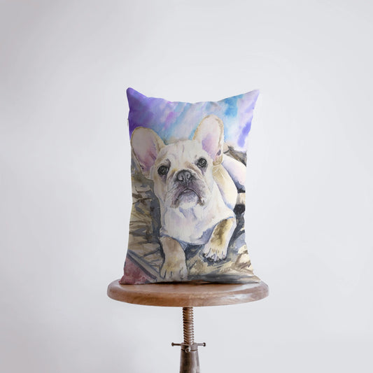Watercolor French Bulldog Throw Pillow
