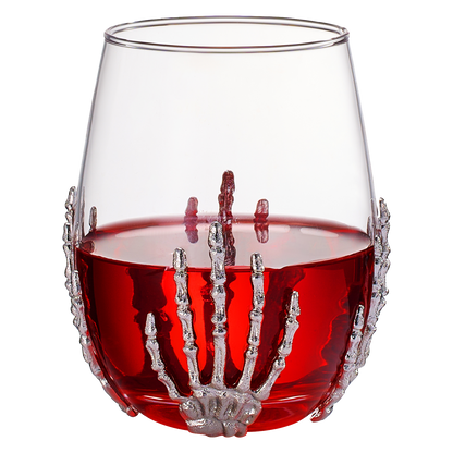 Stemless Skeleton Wine Glass 17oz