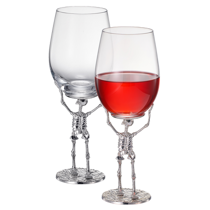 Stemmed Skeleton Wine Glass 19oz Set of 2