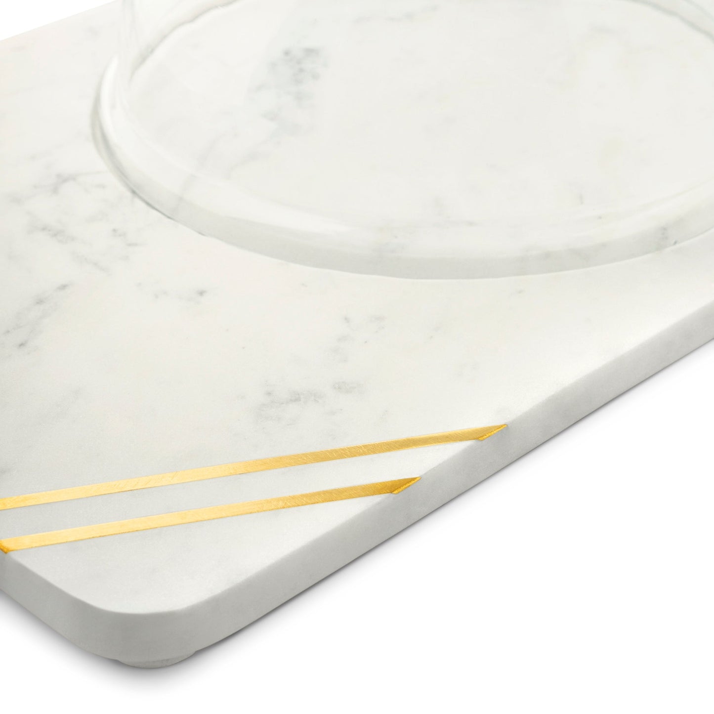 Bavaria Marble Cheese Board with Glass Cloche by GAURI KOHLI