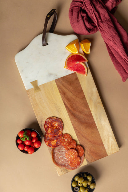 Darvaza Marble & Wood Cutting Board by GAURI KOHLI