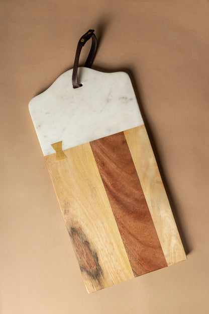 Darvaza Marble & Wood Cutting Board by GAURI KOHLI